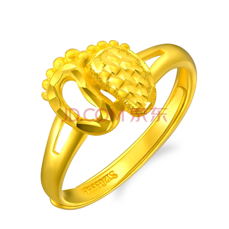 赛菲尔 9999万足金纯金黄金戒指女戒/结婚戒指/情侣戒指 爱的印记
