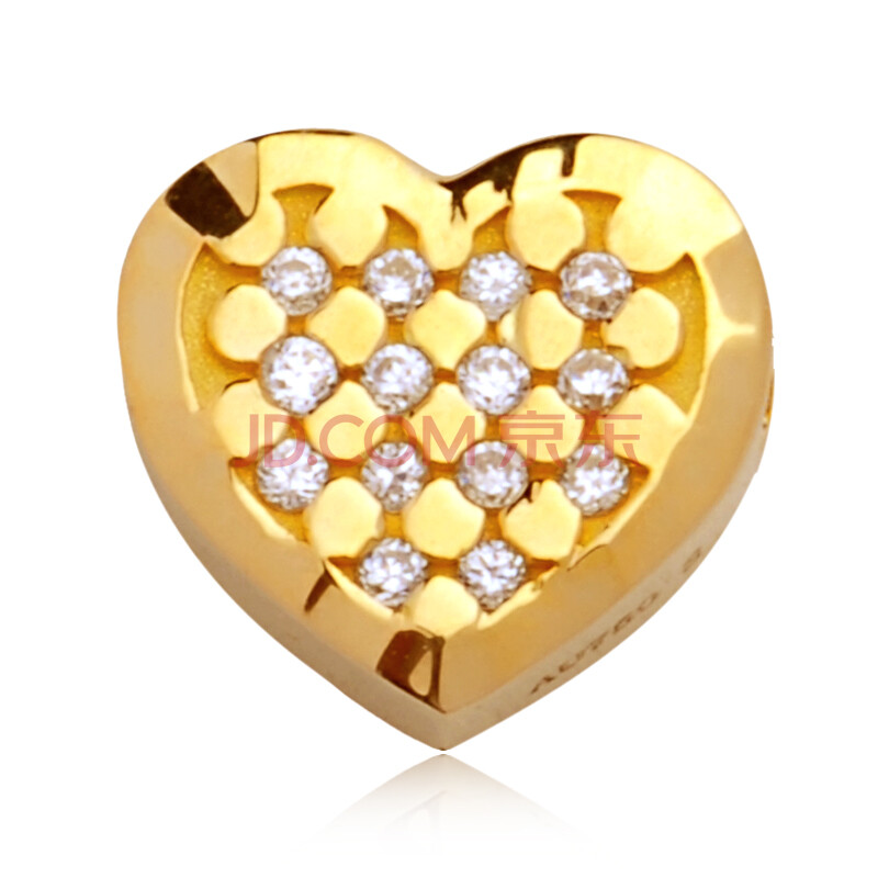 爱喜珠宝 18k黄金吊坠 18k金 黄金 吊坠心形吊坠 心意满满 黄金【图片