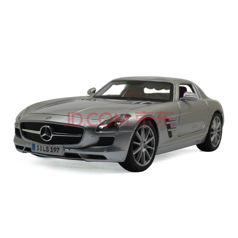 奔馳sls amg 超級跑車 汽車模型 美馳圖maisto 1:18 銀色