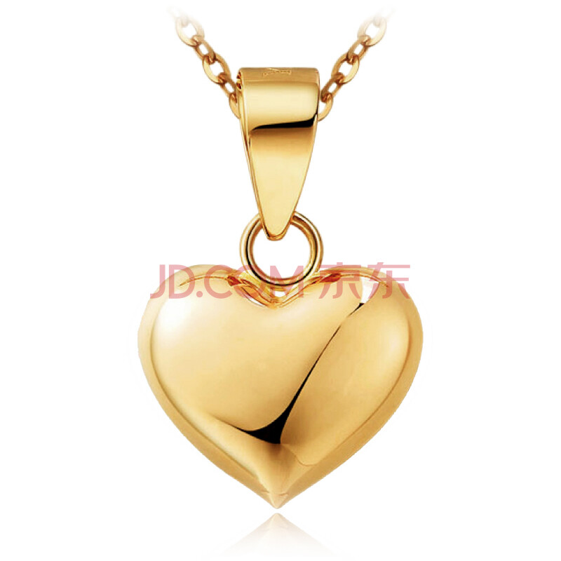 爱喜珠宝 纯14k黄金吊坠 小桃心吊坠 女士心形黄金吊坠 情人节礼物