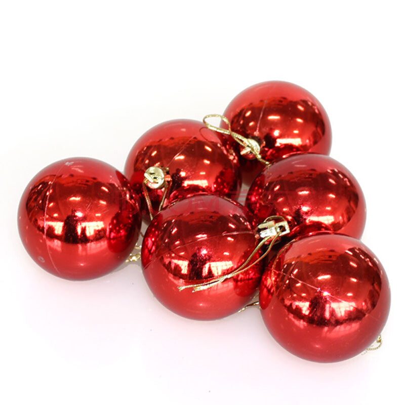 光球 圣诞球 圣诞树挂件6cm 8cm 10cm 12cm 多种尺寸选择 红色