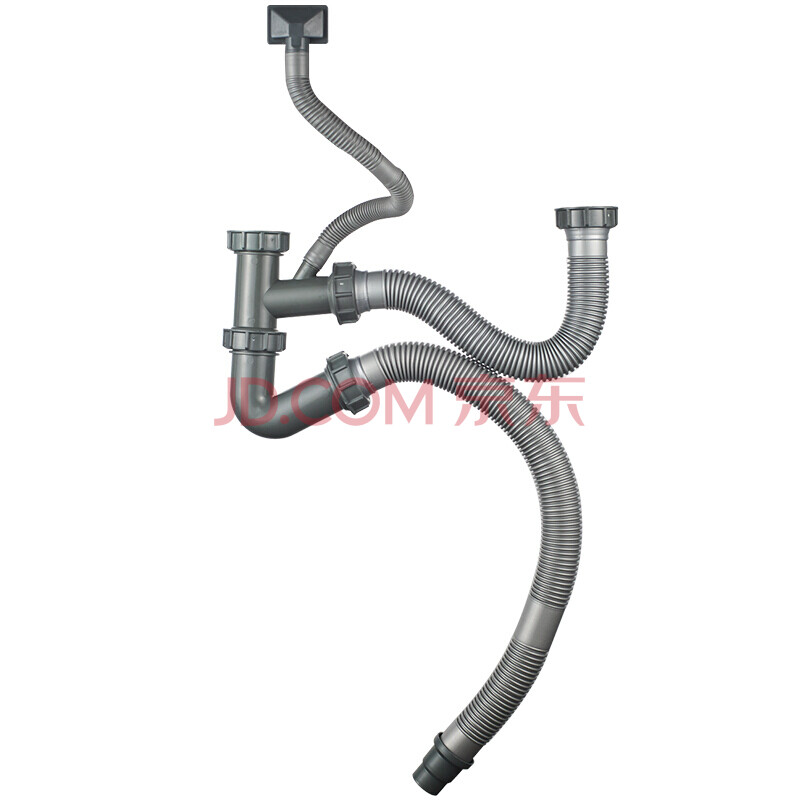 科固(kegoo)k10024 雙槽水槽下水管 落水管 廚房水盆洗菜盆排水軟管