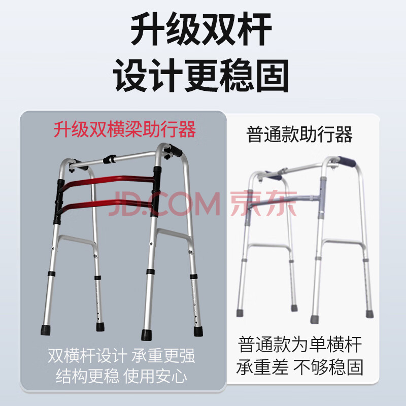 巴元两用式加厚铝合金老年人助行器康复助步器医用年轻人骨折残疾人助行 