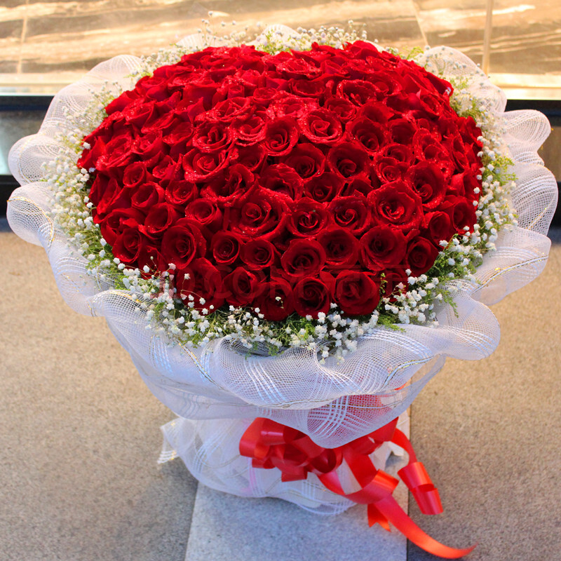 星卉鲜花速递999朵玫瑰花520朵365朵花束结婚纪念日求婚表白节日礼物