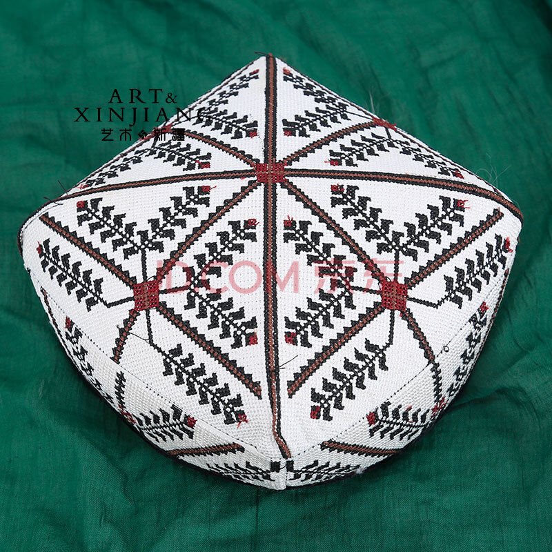 新疆花帽男维族帽子手工平顶四角刺绣头饰舞蹈帽子绣花头饰男士帽
