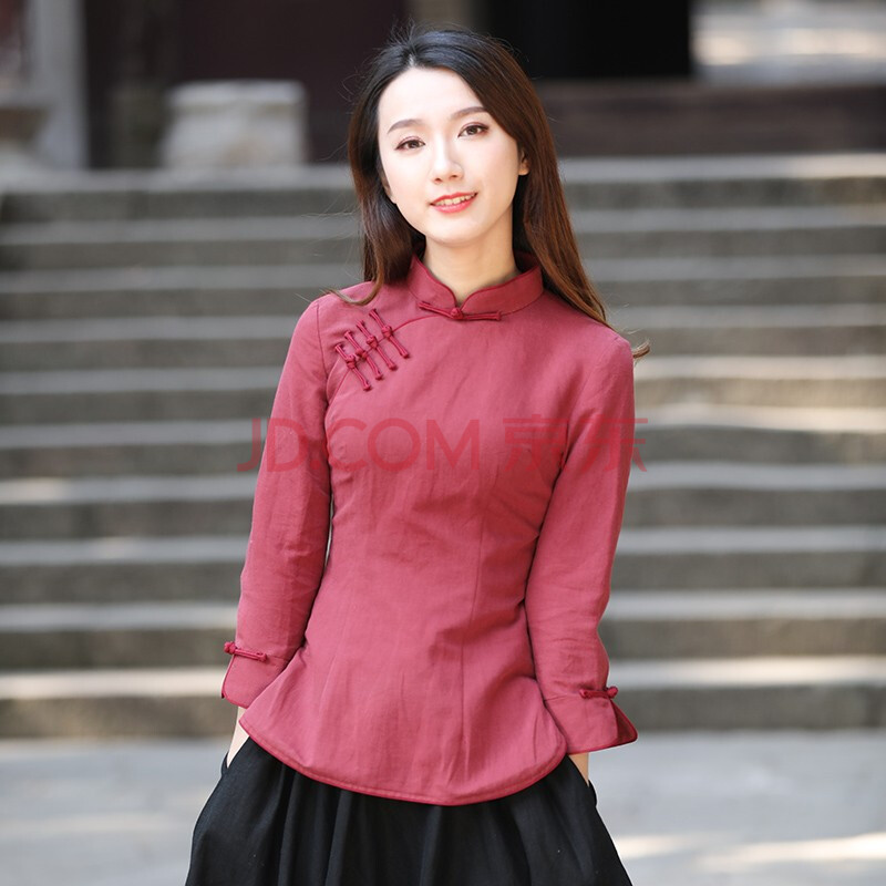 筠雅女士唐装上衣汉元素中国风改良旗袍盘扣上衣女复古春季女装 9731