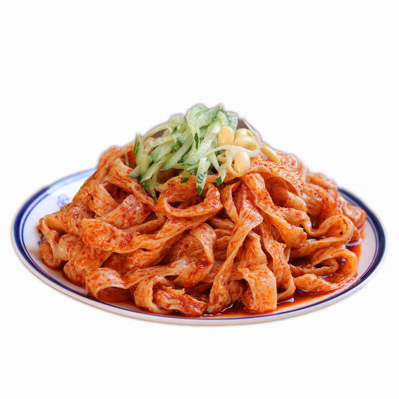 陕西特产西安宝鸡凉湿牛筋面带调料260g*5袋