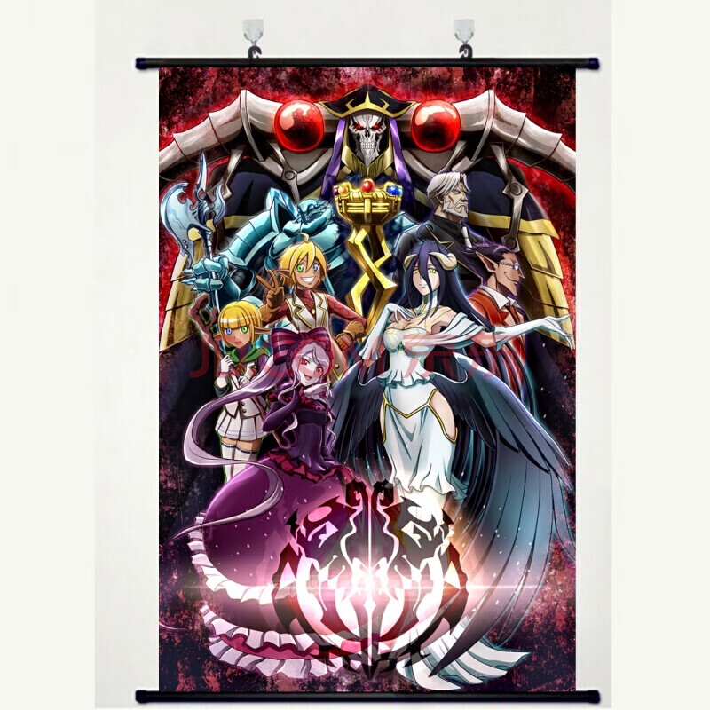 overlord不死者 骨王/雅儿贝德/夏提雅动漫卷轴挂画海报周边 b款 艺术