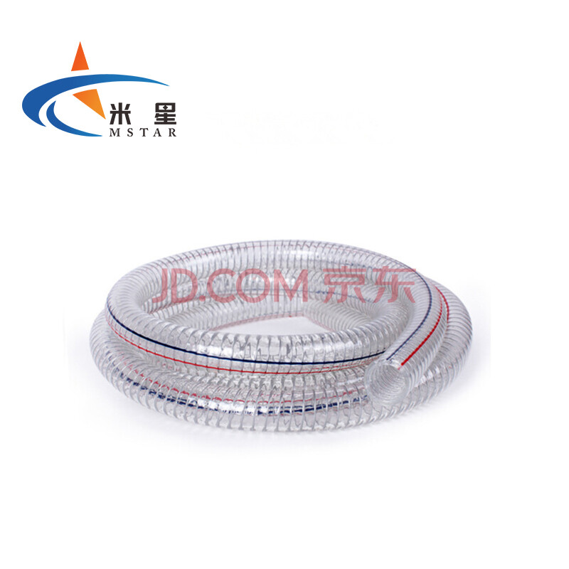 米星（MSTAR）PVC钢丝增强管透明钢丝软管输水钢丝胶管内径200毫米壁厚 