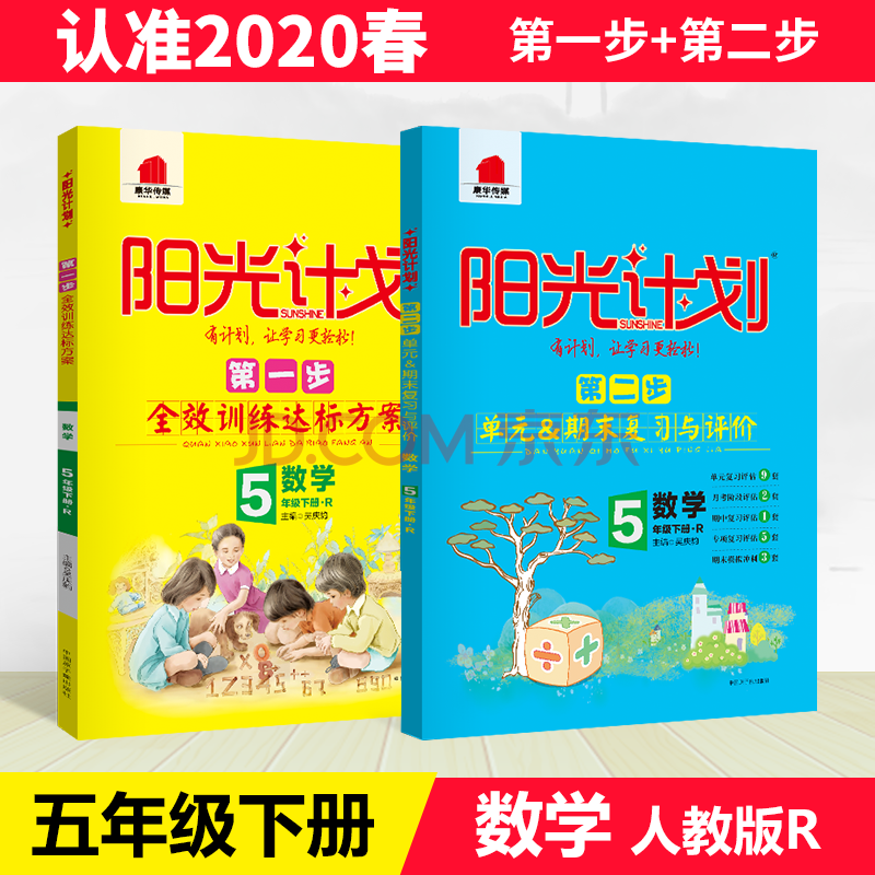 2020春 阳光计划五年级数学下册人教版r 第一步 第二步(2本套装)