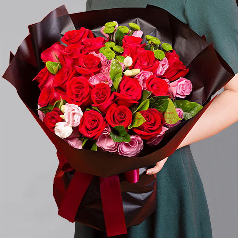 来一束 鲜花速递花生日礼物红玫瑰花束礼盒同城配送花店深圳北京上海