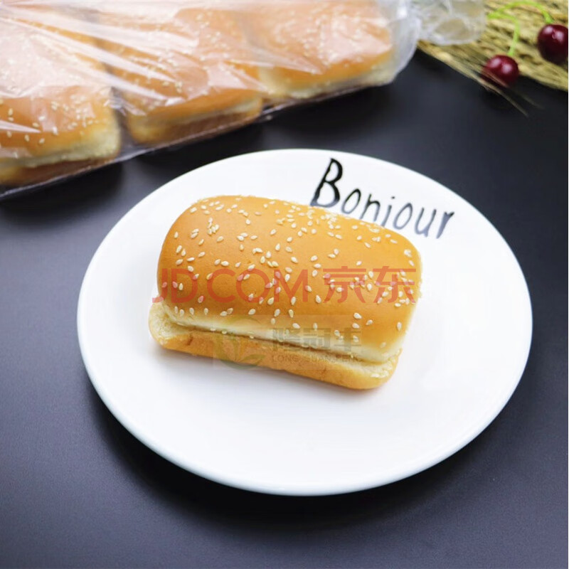 嘉顿面包胚长方形面包 方包 芝麻面包 汉堡面包胚10个/条620g