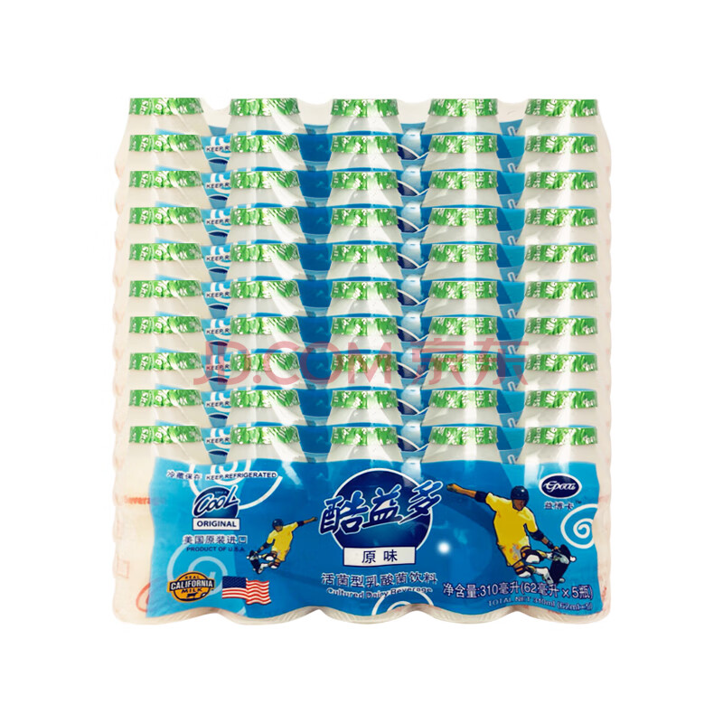 酷益多(cool)原味活菌型乳酸菌饮料 62ml*50 美国进口,加州鲜奶发酵