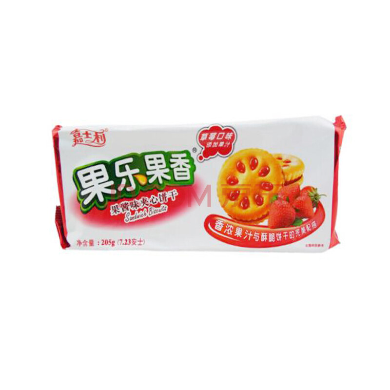 嘉士利 果香 多种样式可选 果酱味夹心饼干 休闲零食 (205g果香饼干