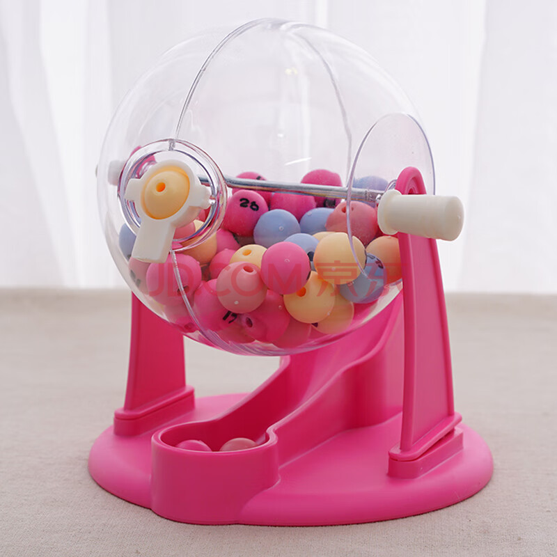 双色球机摇奖机选号器大乐透幸运抽奖转盘玩具彩票机模拟器 红色-标配