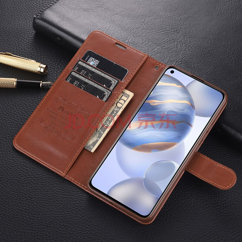 旺双福 荣耀30pro手机壳翻盖式荣耀30pro皮套荣耀30s防摔保护套全包可