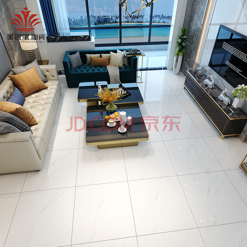 金管家陶瓷 通体罗马石材瓷砖 j8901t-l 意大利卡拉卡塔白 现代卧室