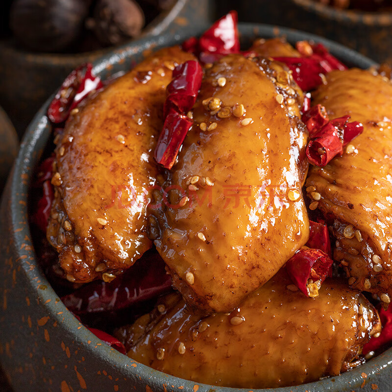 冷吃鸡中翅麻辣鸡翅中即食香辣卤味网红零食120g/袋 麻辣味