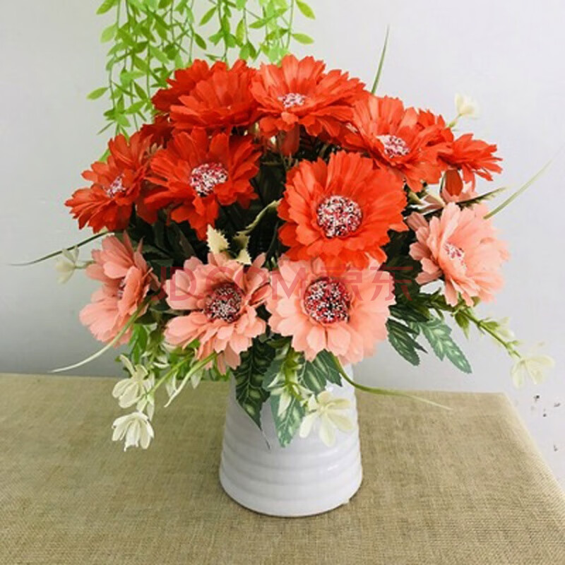 仿真花艺太阳菊花假花套装陶瓷花瓶摆件客厅餐桌整体花艺套装摆设 3支