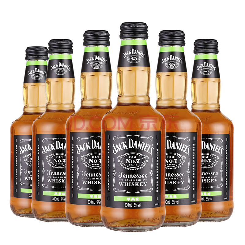 杰克丹尼(jack daniel`s)鸡尾酒 三种口味预调酒 330ml*6 苹果味
