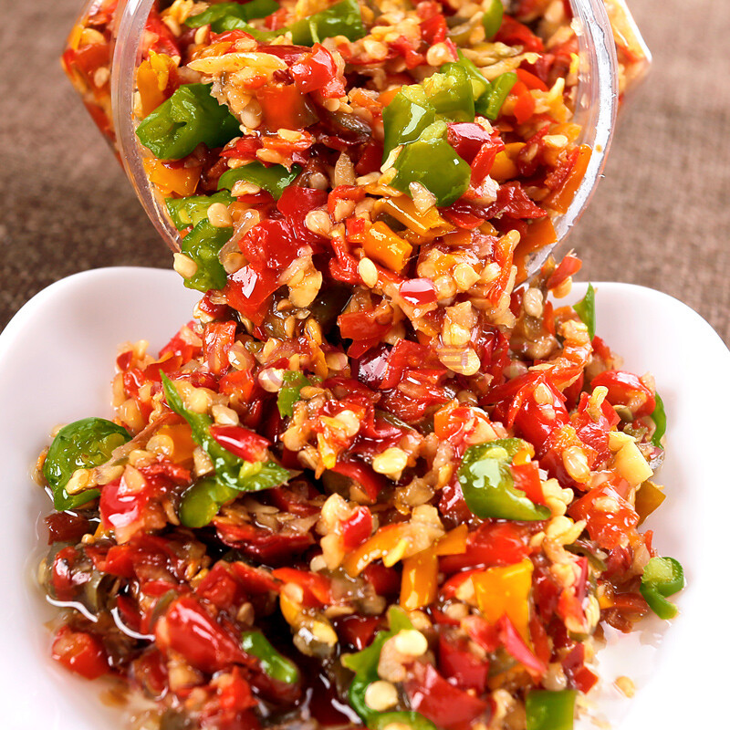 辣椒酱湖南特产蒜蓉剁椒辣椒酱农家手工自制香辣下饭菜辣拌饭酱400g