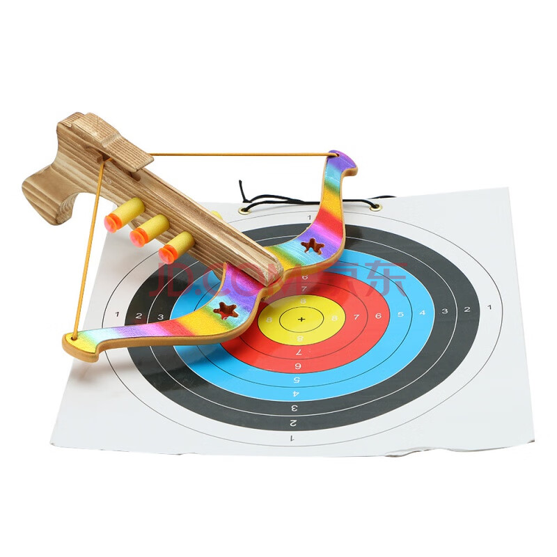 小孩玩的十字驽儿童玩具木制弓箭枪景区射箭套装木弩吸盘靶子女孩男孩