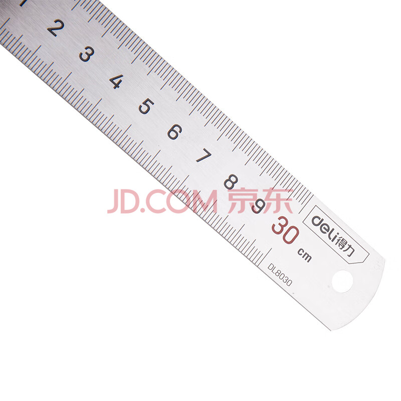 得力(deli) 不锈钢直尺刻度尺公制刻度绘图钢尺30cm DL8030--中国中铁网上商城