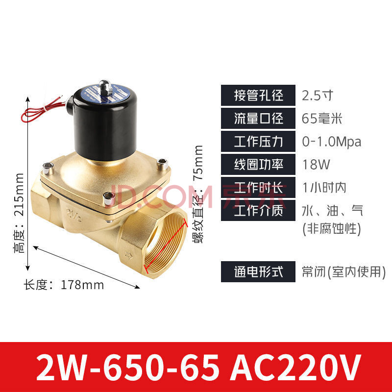 常閉電磁閥銅線圈電子控制進水自動排水開關閥220v24v4分6分管道 dn65