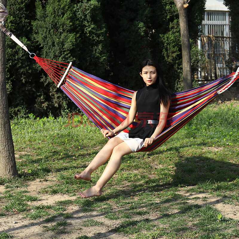 牧野炭歌(muyetange)户外吊床 野外露营荡秋千 红色帆布单人款可收纳