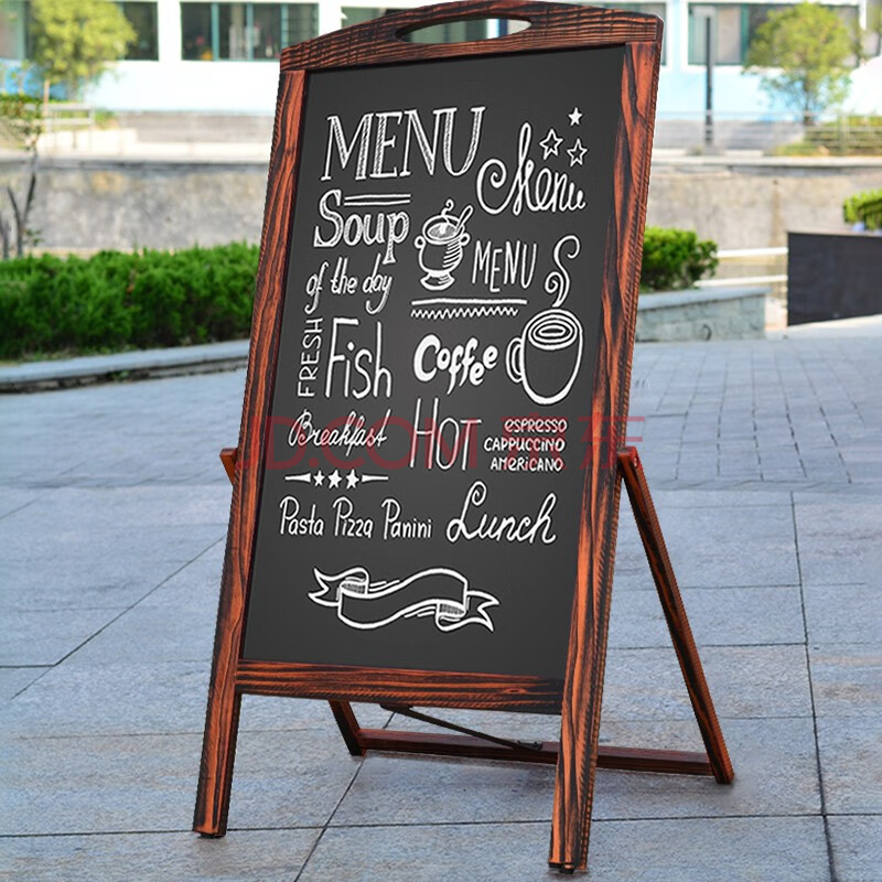 秀艾迪 复古做旧经典实木支架式小黑板 咖啡店餐厅立式广告牌 店铺商