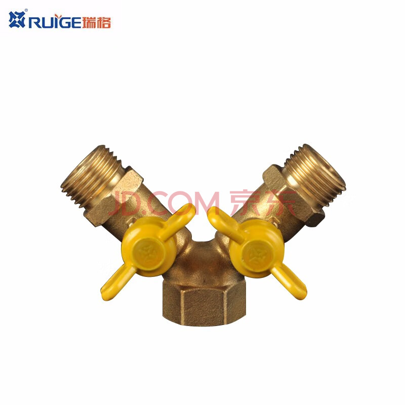 瑞格507双叉蝶柄内牙考克燃气阀 4分黄铜双叉燃气阀三通羊角阀y型内外