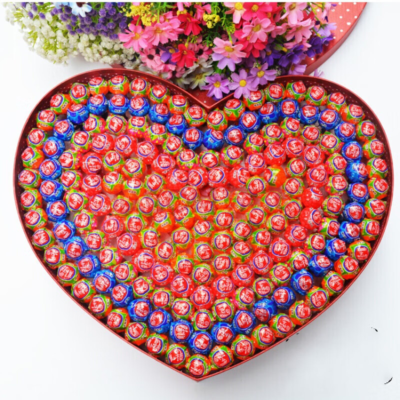 真知棒棒棒糖心形糖果礼盒棒棒糖生日情人节圣诞 草莓味52颗