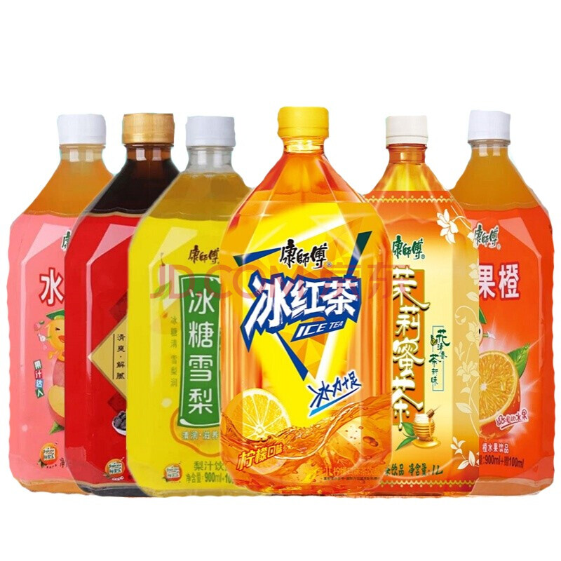 康師傅冰紅茶冰糖雪梨鮮果橙水蜜桃大瓶飲料1l12瓶整箱多省 12瓶鮮果