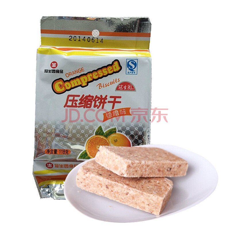 冠生园 压缩饼干香橙味118g/袋