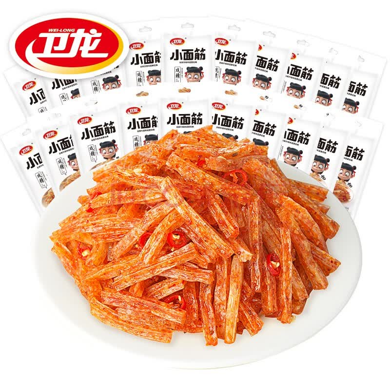 卫龙 休闲零食 香辣条小面筋30g*40包 盒装