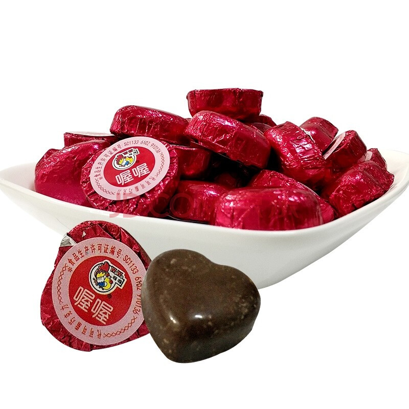 喔喔巧克力500g金鱼金币金条卡通造型结婚庆喜糖年货(代可可脂) 红色