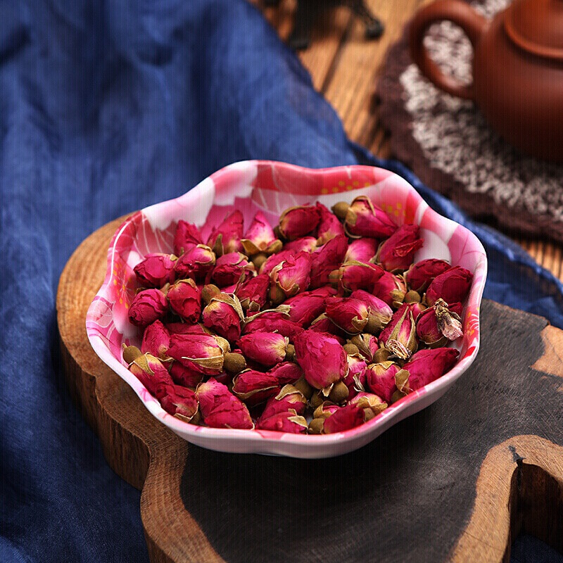 玫瑰花茶 干玫瑰 花茶平阴重瓣玫瑰花茶草茶盒罐瓶装紫玫瑰食用泡 一