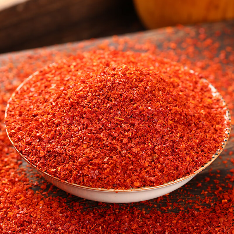 陕西特产辣椒面魔鬼烧烤香辣秦椒油泼辣子粉500g 微辣