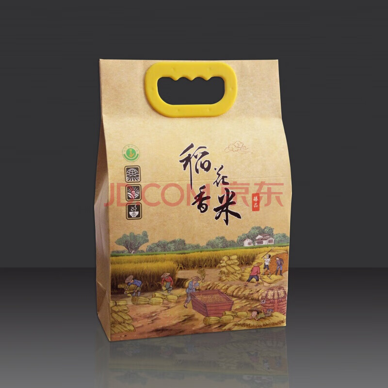 稻花香米袋黄小米大米包装袋子牛皮纸米袋杂粮手提袋2.