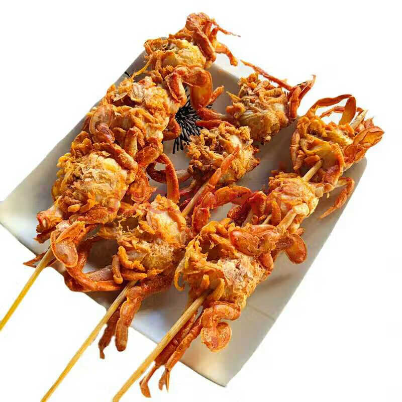 香辣蟹串户外烧烤食材蟹肉串10串每袋 冷冻半成品油炸烧烤小吃嘎嘣脆