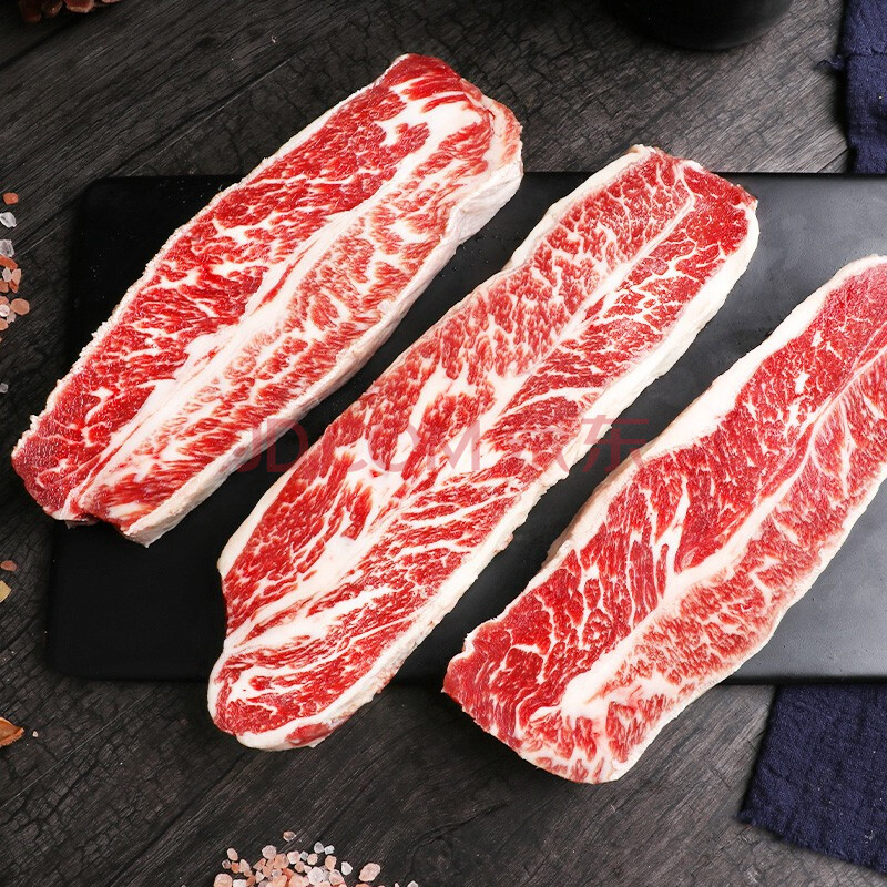 极品仕 澳洲和牛 牛小排牛排原切雪花 1000g 谷饲儿童家庭套餐牛肉