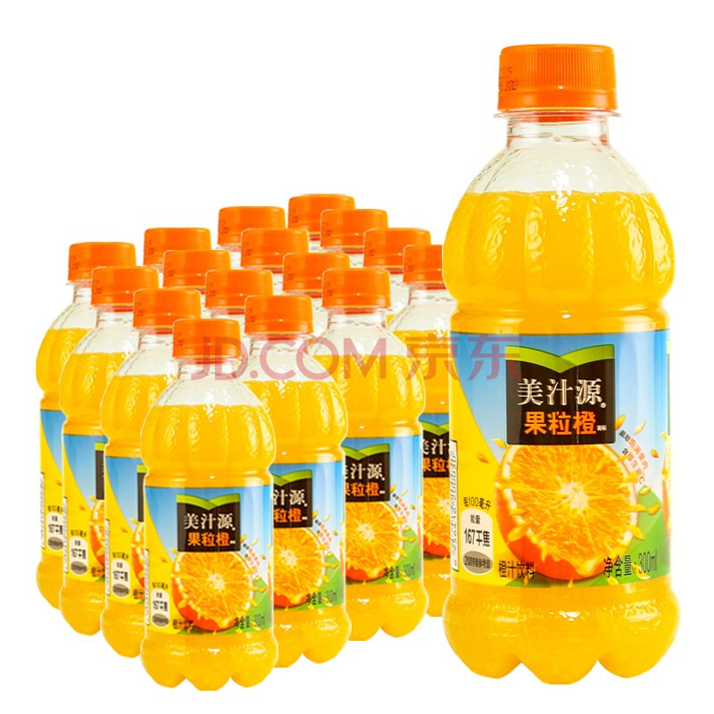 可口可乐美汁源果粒橙300ml*12瓶果肉果粒迷你小瓶装饮料 果粒橙300ml
