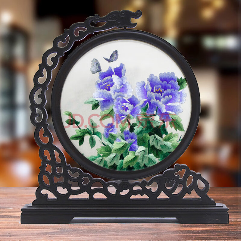 一涵 开封汴绣手工苏绣摆件双面刺绣成品办公桌工艺品企业办公室客厅