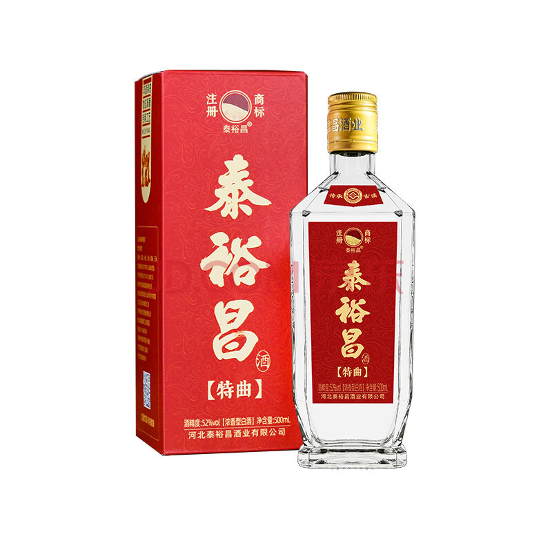 【非遗制曲 粮食酿造】泰裕昌粮食酒 特曲52度500ml浓香型白酒 单瓶