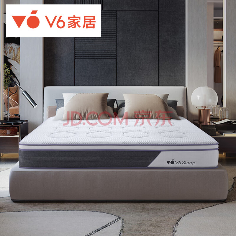 v6家居乳胶床垫进口面料成人双人独立筒床垫席梦思 mfg1-010防螨概念