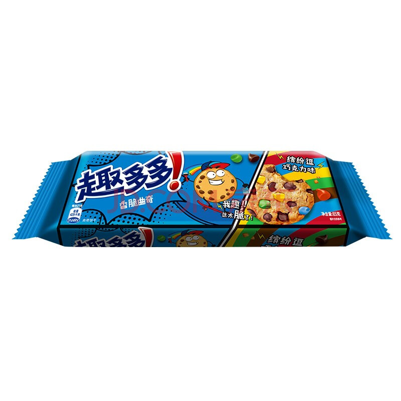 趣多多 缤纷豆巧克力味曲奇饼干 休闲零食下午茶 85g(新老包装随机