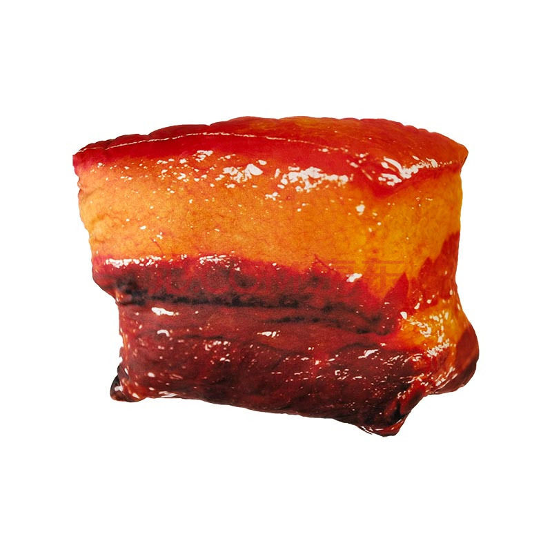 【新品】创意仿真3d红烧肉五花肉毛绒玩具烤鸭牛排食物零食抱枕恶搞怪