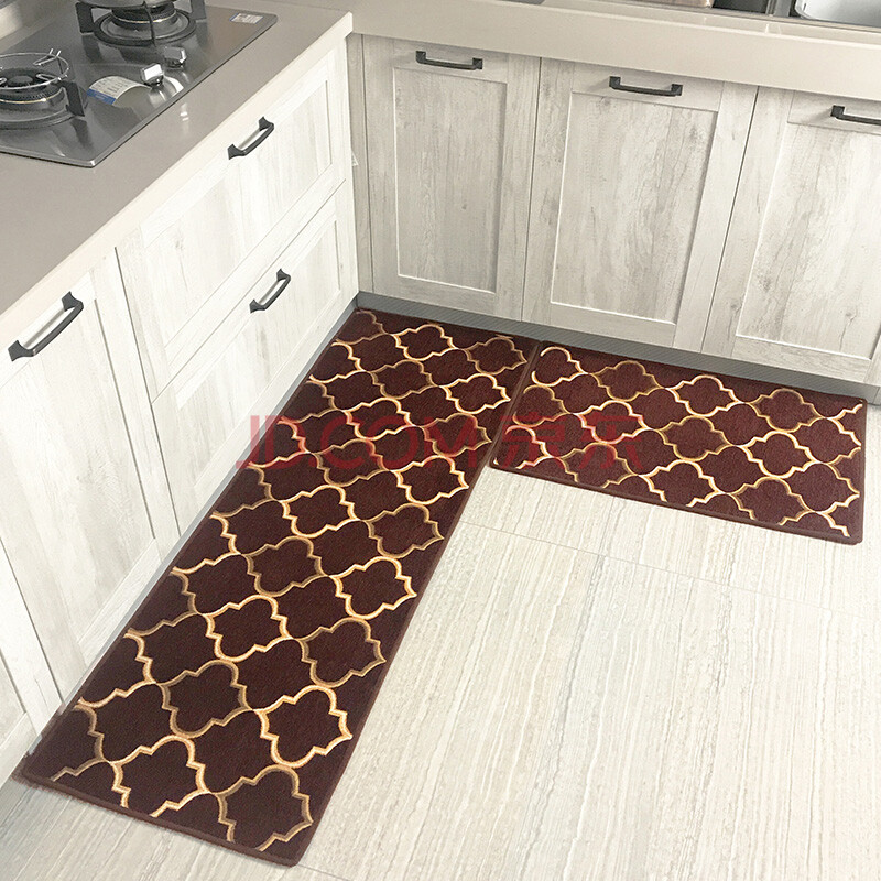 厨房地垫防滑家用垫子脚垫耐脏防水防油防滑垫免清洗吸水吸油 如意咖