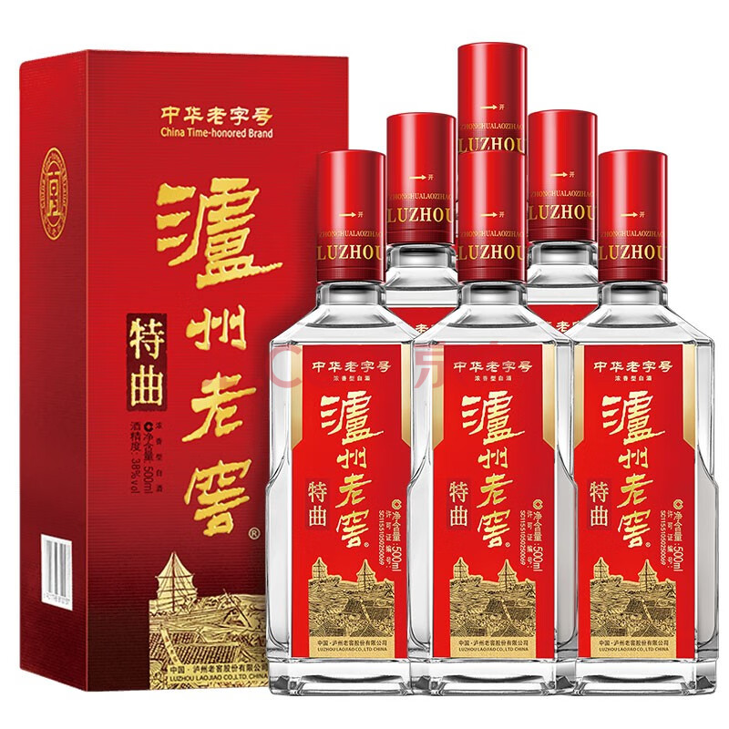 泸州老窖特曲浓香型白酒38度500ml*6瓶整箱装(新老包装随机发货)