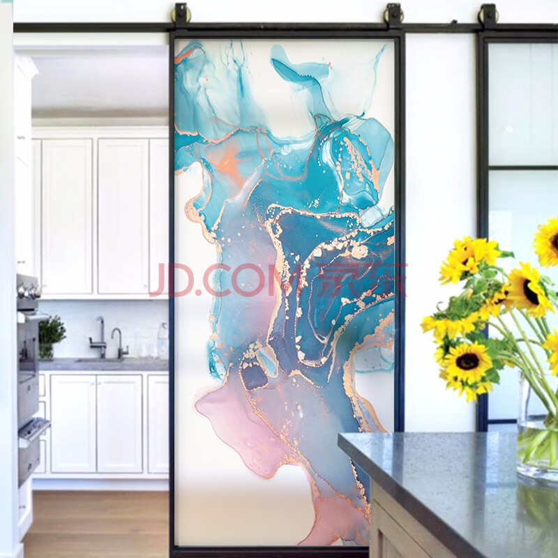 会议室玻璃门贴纸透光不透明办公室落地窗玻璃贴窗户贴纸 月光琉璃